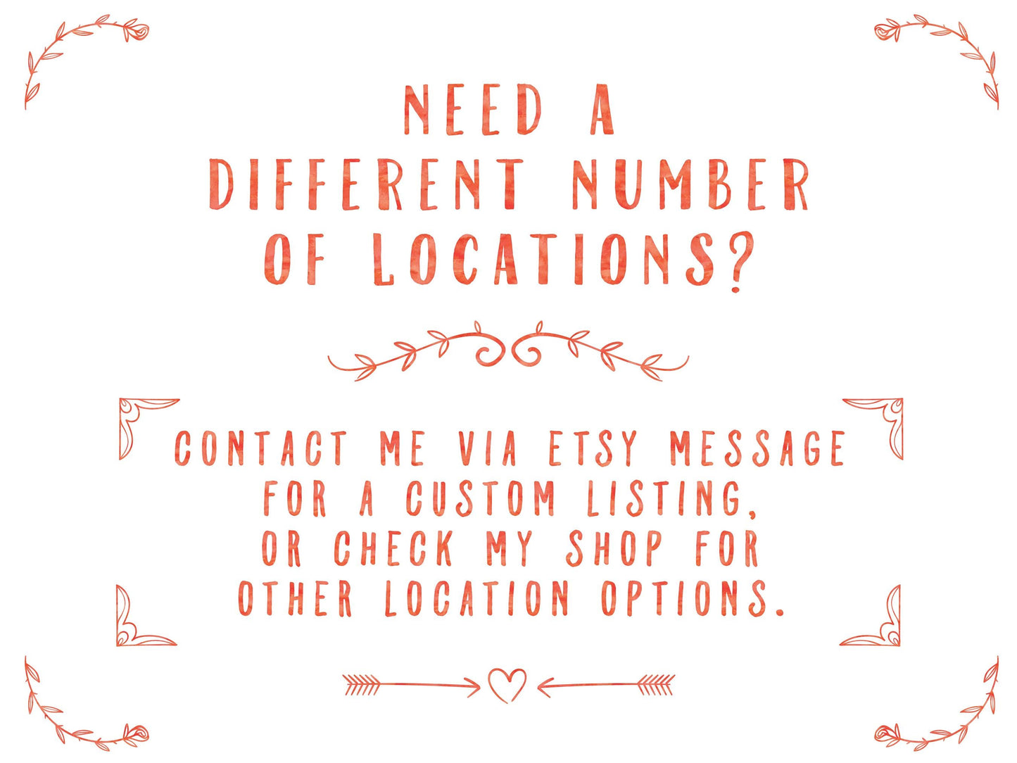 Custom Watercolor Wedding Venue Map (6-7 Locations) (Digital Download)