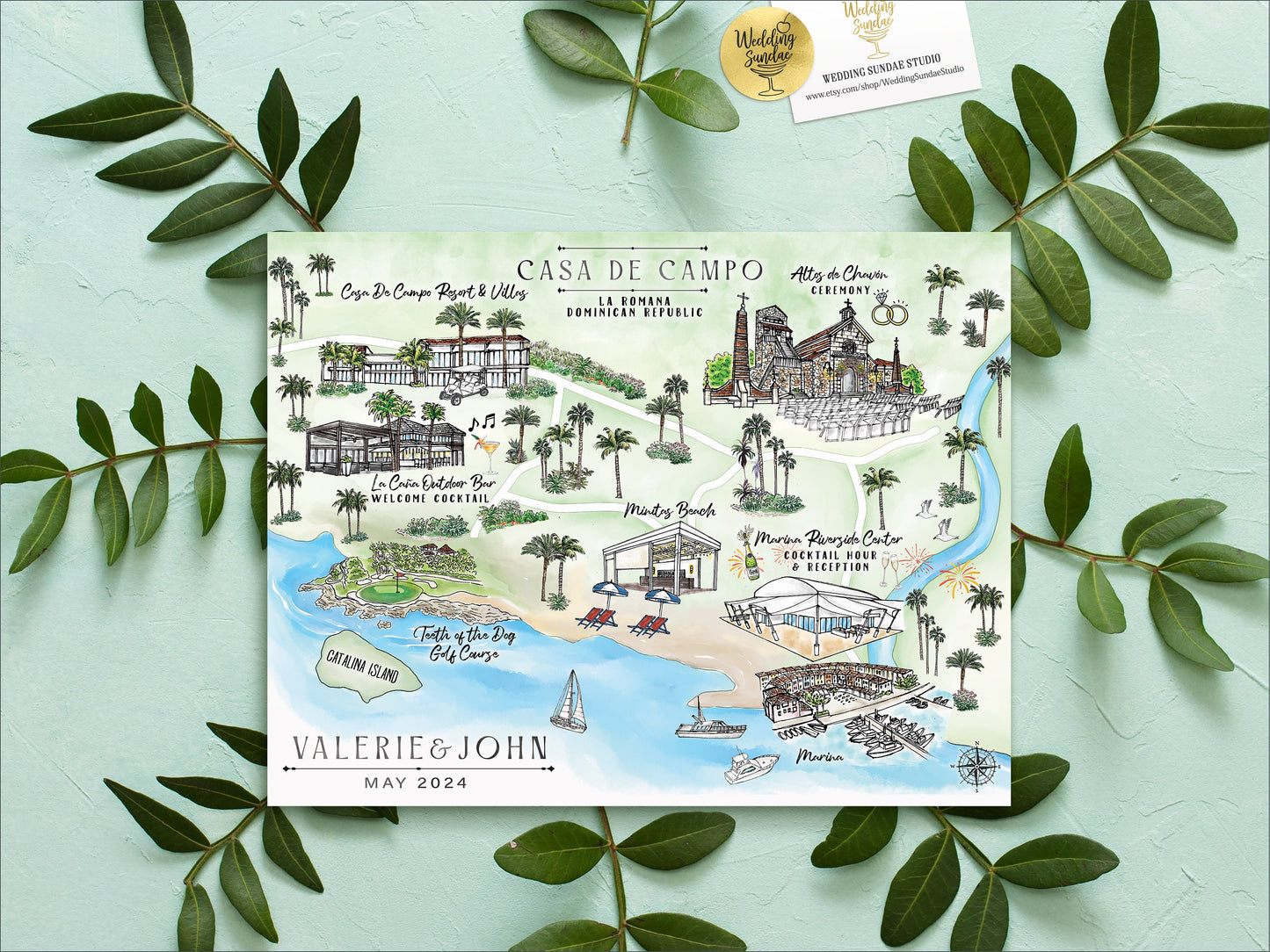 Custom Watercolor Wedding Map: Colorado, 10-11 Locations (Digital Download)